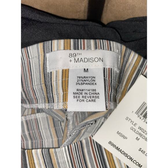 NWT Bermuda 89th + Madison $49 Striped Multi White Comfort Waist M Shorts - Picture 8 of 8